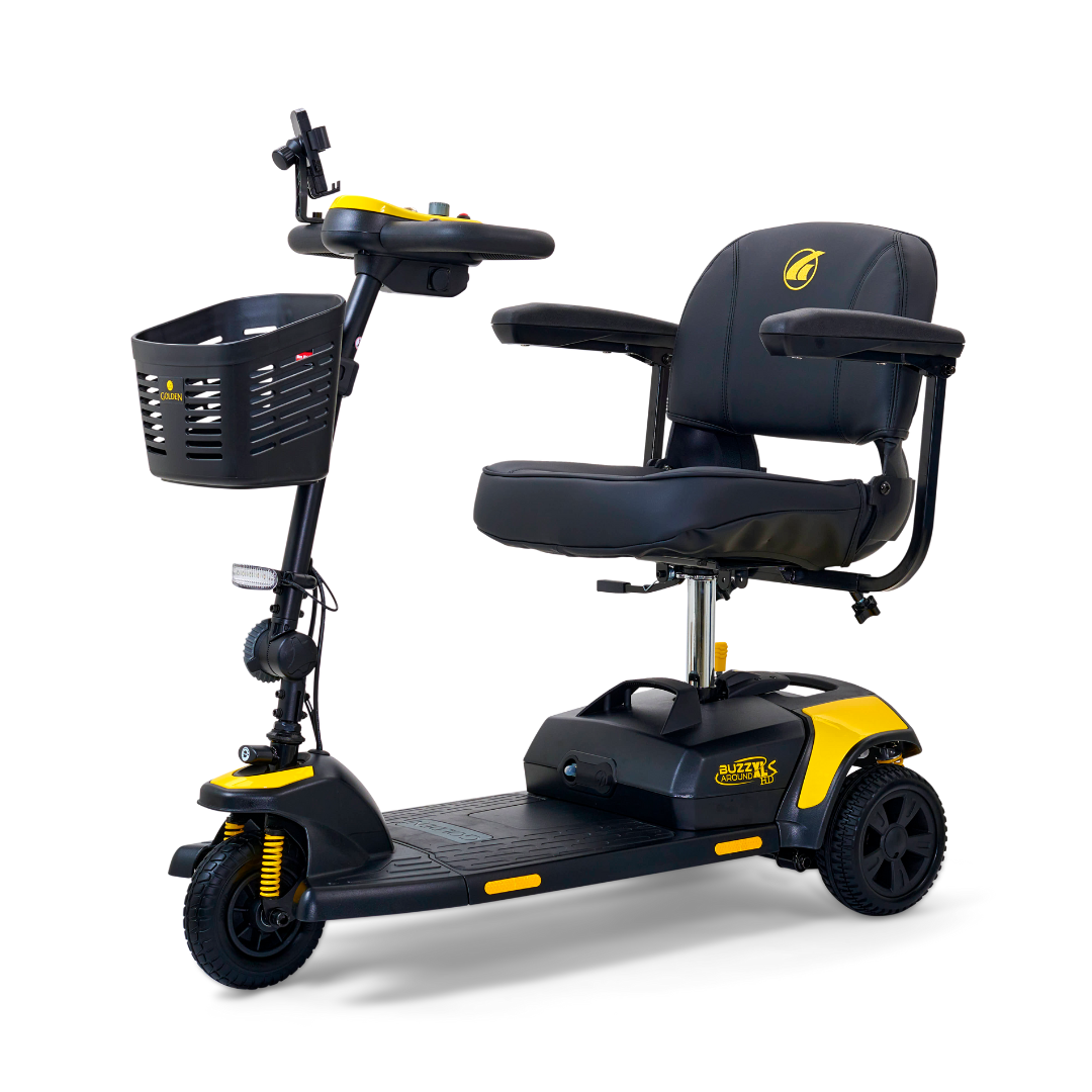 Golden Tech Buzzaround XLS-HD 3-Wheel Portable Scooter with Suspension - Canary Yellow